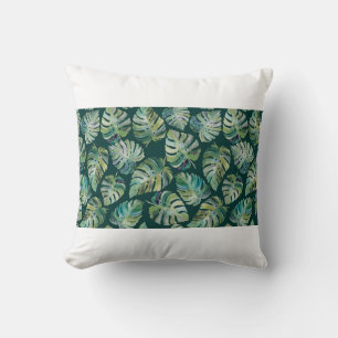 Coussin Feuilles de monstère exotique tropicale plante. I