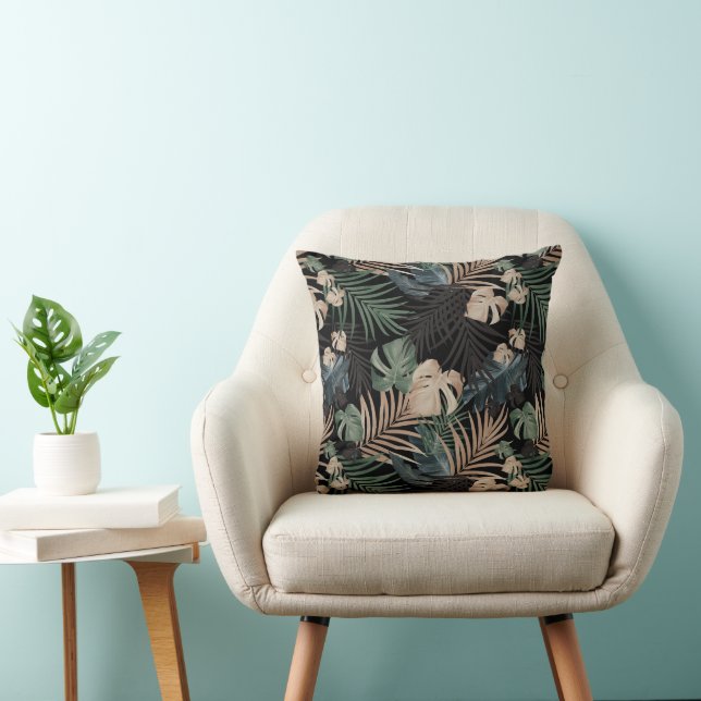 Coussin Feuilles de nuit de la Jungle tropicale 13 - Répét (Chaise)