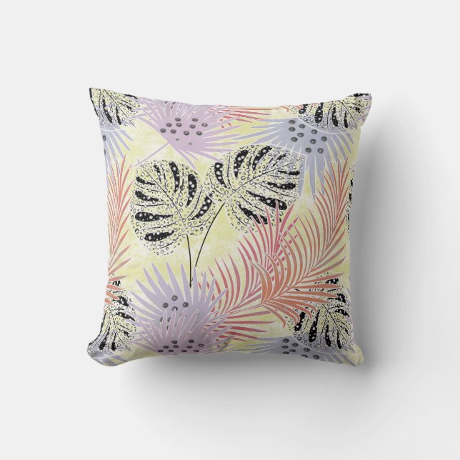 Coussin Feuilles de palmier, tropical, Botanique, feuilles (Recto)