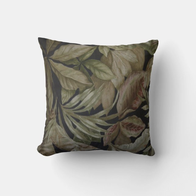 COUSSIN FEUILLES DE PALMIERS TROPICAUX (Recto)