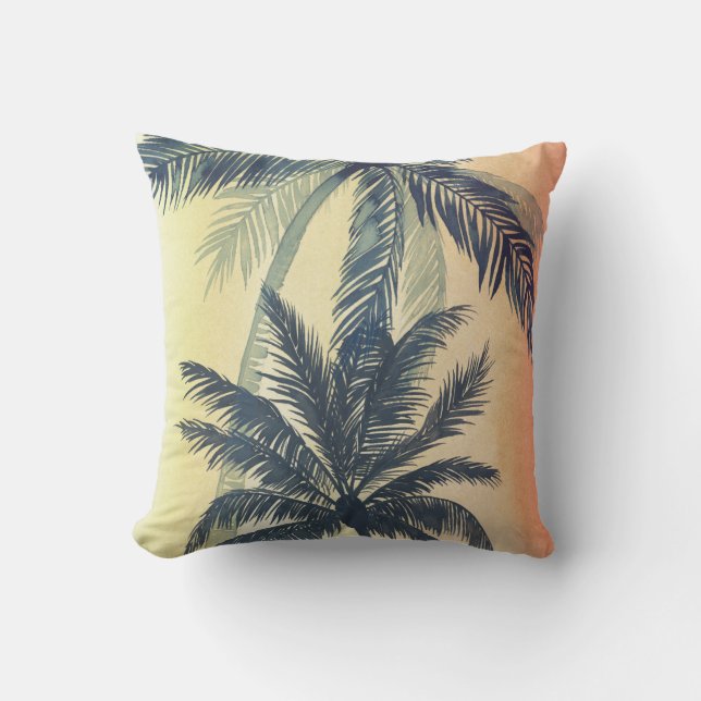 Coussin Feuilles de palmiers tropicaux (Recto)
