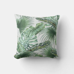 Coussin Feuilles de palmiers tropicaux, monstère, feuille 