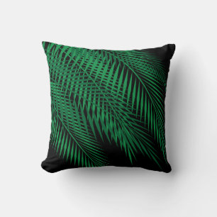 Coussin Feuilles de palmiers tropicaux sur ciel sombre