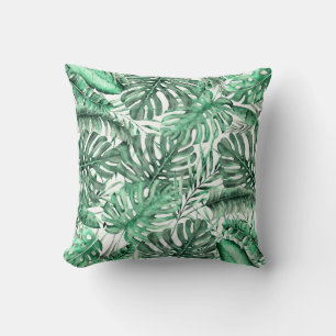 Coussin Feuilles de palmiers tropicaux verts Brise estival