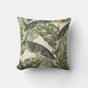 Coussin Feuilles de palmiers tropicaux, vintag sans soudur