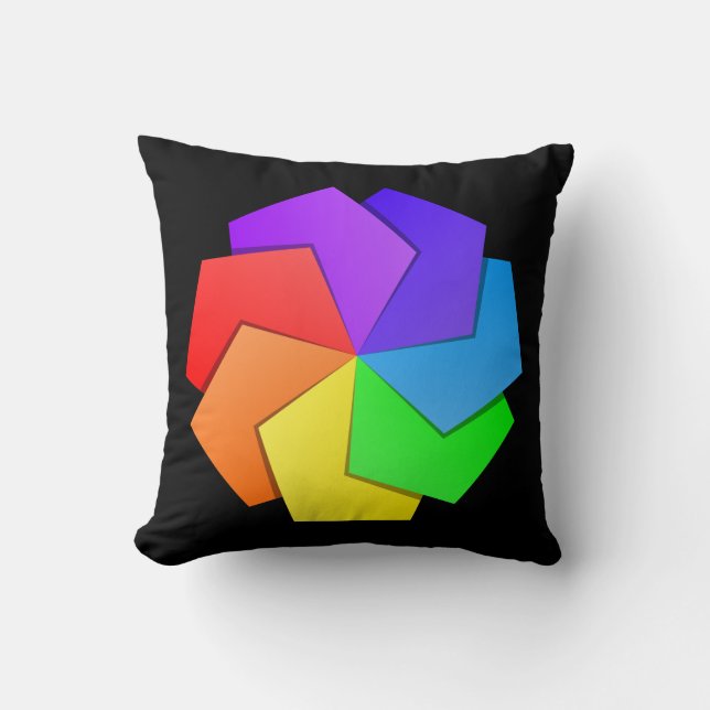 Coussin Feuilles de papier à motif de mandala coloré (Recto)