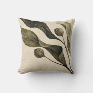 Coussin Feuilles de sauge olivâtre Branche botanique