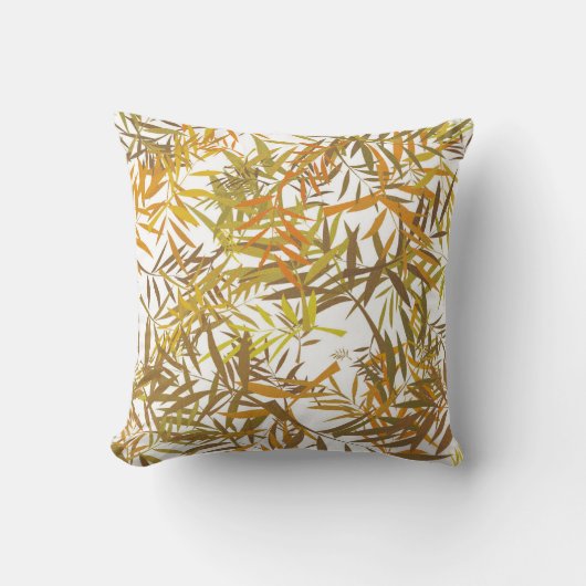 Coussin Feuilles de saule dorées, bronze et brunes (Recto)