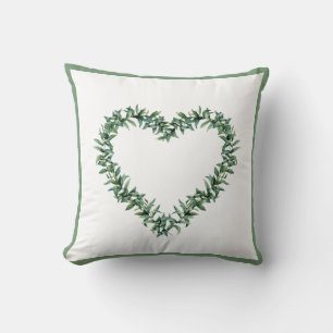 Coussin Feuilles de verdure botanique rustique Vert simple