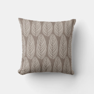 Coussin Feuilles d'écho Taupe Cool Gris Brumeux