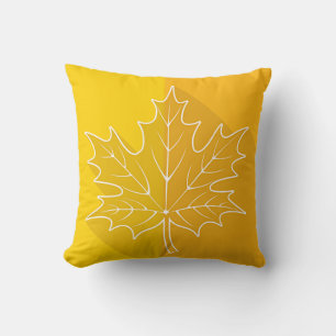 Coussin Feuilles d'érable à deux tons, or, vert