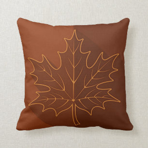 Coussin Feuilles d'érable bicolores, brun, vert