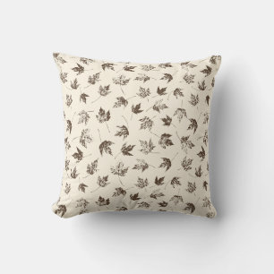 Coussin Feuilles d'érable d'automne à la crème - motif san