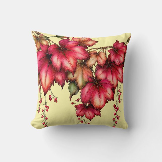 Coussin Feuilles d'érable d'automne avec motif de chute de (Recto)