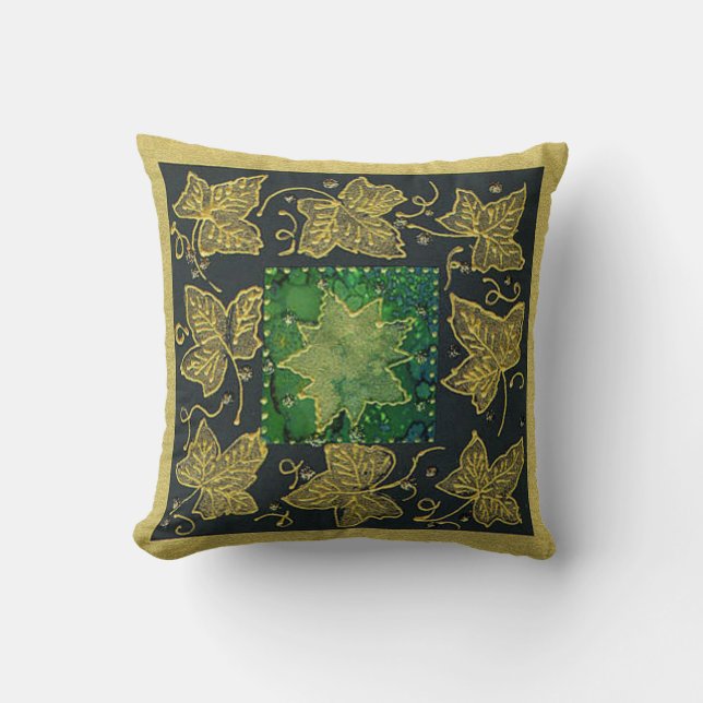 Coussin Feuilles d'or (Recto)