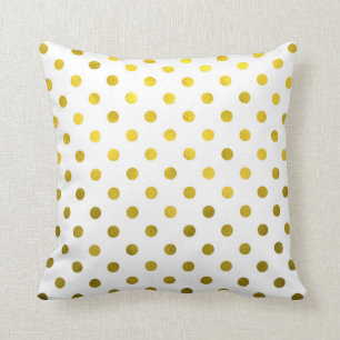 Coussin Feuilles d'or Métallurgie Faux Foil Petite Polka