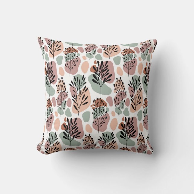 Coussin Feuilles et formes organiques (Recto)