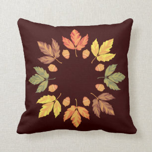 Coussin Feuilles et noix d'automne