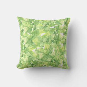 Coussin Feuilles exotiques : Aquarelle transparente