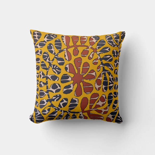 Coussin Feuilles forestiers en Brown (Recto)
