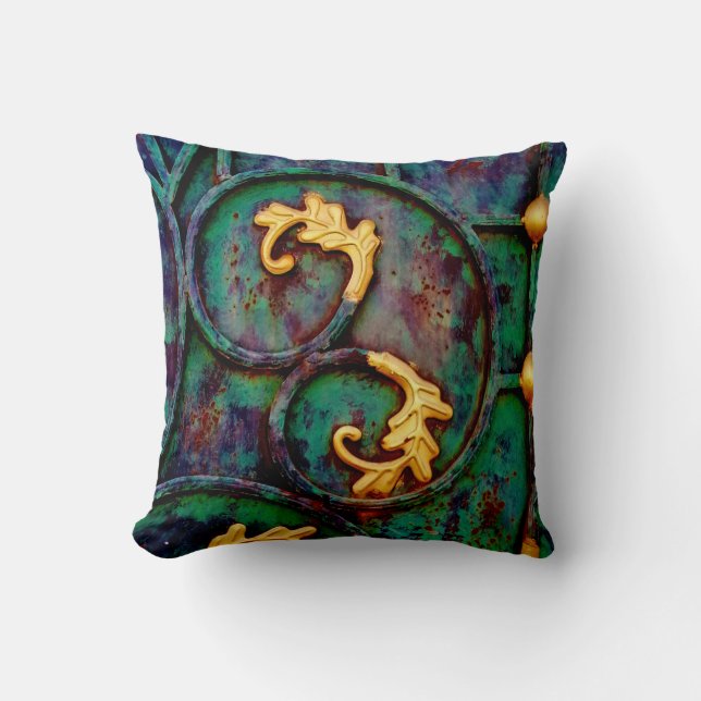 Coussin Feuilles métalliques (Recto)
