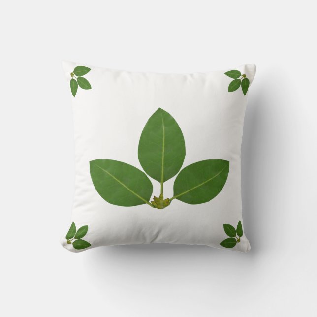 Coussin Feuilles modernes Green Laurel (Recto)