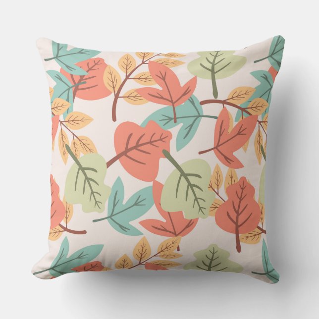 Coussin Feuilles multicolores (Recto)
