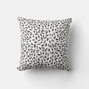 Coussin Feuilles Noir & Blanc