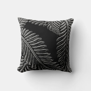 Coussin Feuilles noirs et blancs