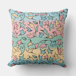 Coussin Feuilles pastel colorées