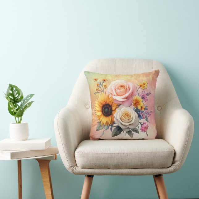 Coussin Feuilles plantes verts tropicaux (Chaise)