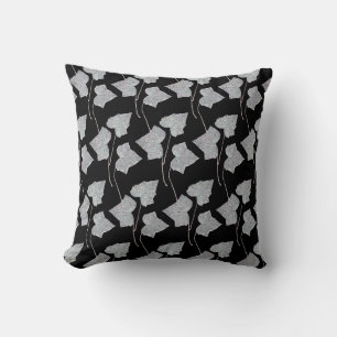 Coussin Feuilles qui tombent Noir