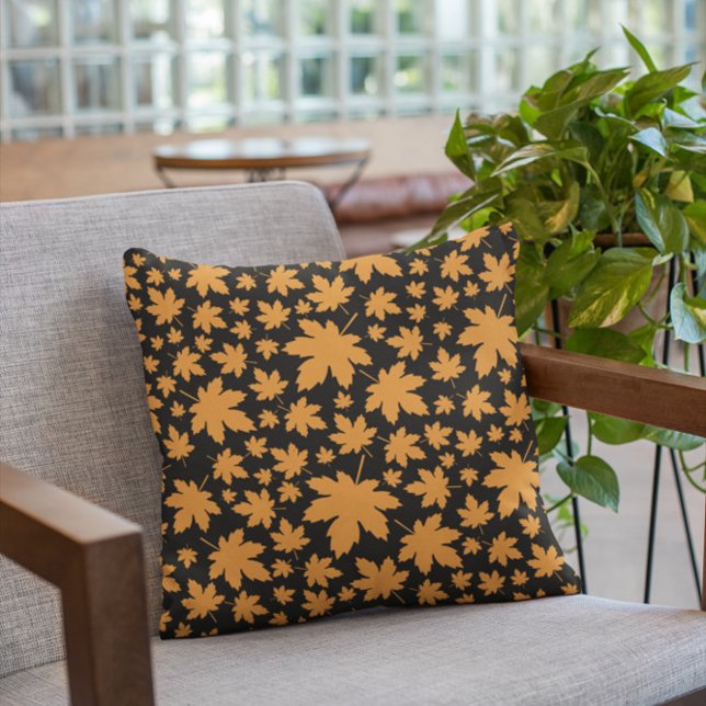 Coussin Feuilles Terracotta Automne Citrouille (Créateur téléchargé)