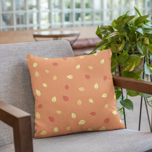 Coussin Feuilles Terracotta Automne Citrouille
