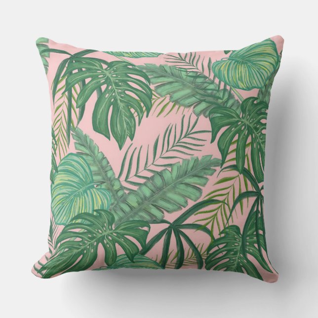 Coussin Feuilles Tropicales (Recto)