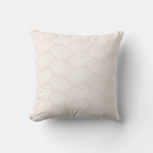 Coussin Feuilles tropicales beige (Recto)