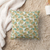 Coussin Feuilles tropicales dorées et vertes, personnalise (Couverture)