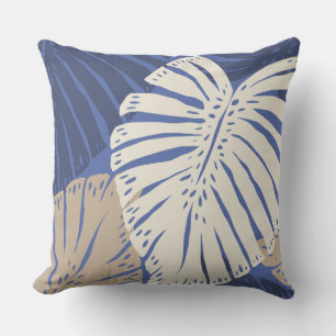 Coussin Feuilles tropicales hawaïennes de jungle Monstera