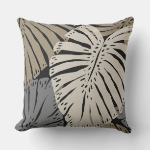 Coussin Feuilles tropicales hawaïennes de la jungle Monste