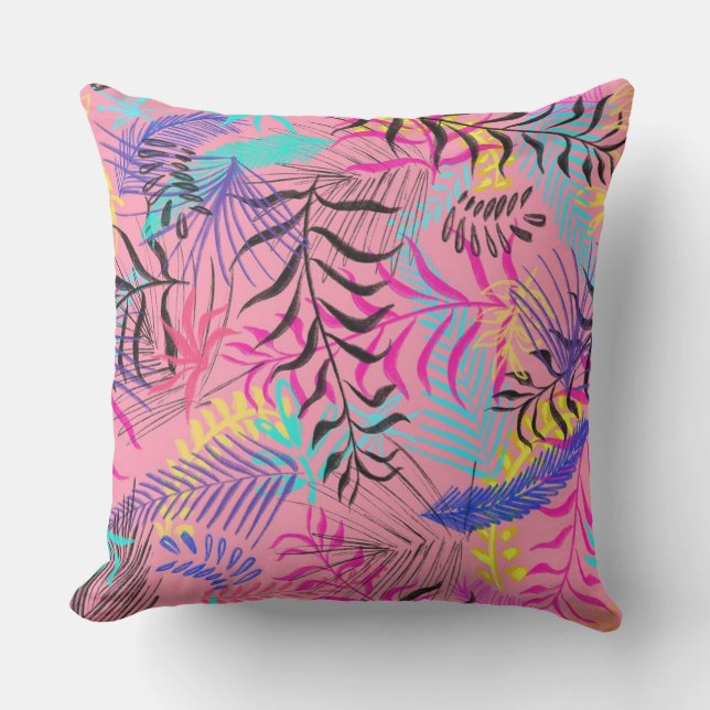 Coussin Feuilles tropicaux (Recto)