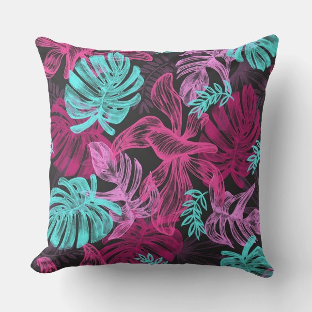 Coussin Feuilles tropicaux (Recto)