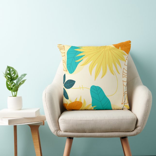 Coussin Feuilles tropicaux (Chaise)