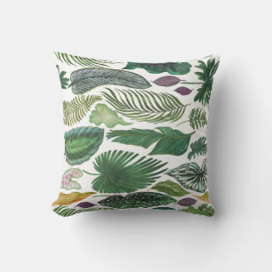 Coussin Feuilles tropicaux : arrière - plan transparent aq