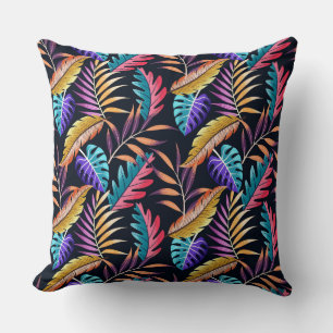 Coussin Feuilles tropicaux colorés