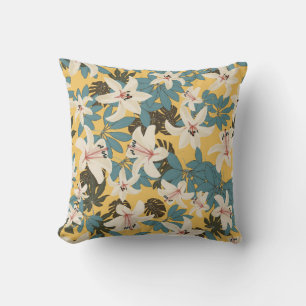 Coussin Feuilles tropicaux lumineux Lily Motif