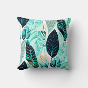 Coussin Feuilles verts en design de boho