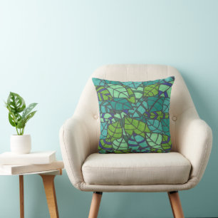 Coussin Feuilles verts tropicaux