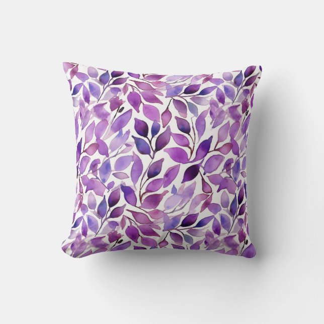 Coussin Feuilles Violettes (Recto)