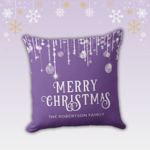 Coussin Feux à cordes violettes Noël