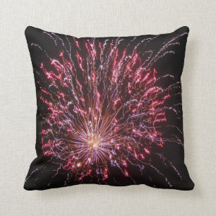 Coussin Feux d'artifice ayant un texte personnalisable de